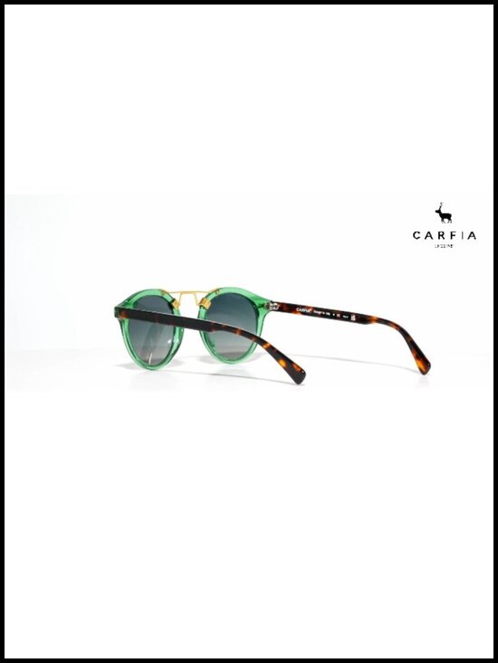 Retro Double Bridge Acetate Polarized Sunglasses for Women UV Protection Round